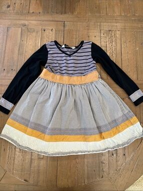 Jak & peppar lavender striped for and flare dress 7 years boho chic